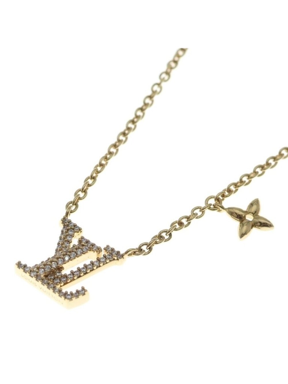 Louis Vuitton LV Iconic Necklace Metal Gold Rhinestone